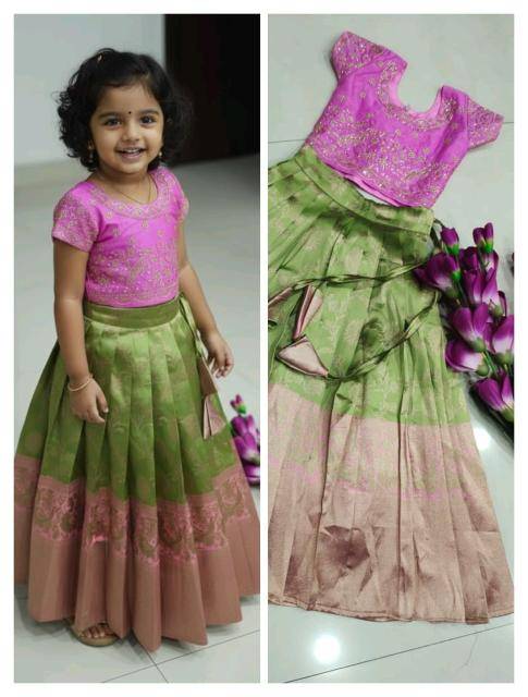 kids lehenga lichi silk  Children wear wholesaler in Surat